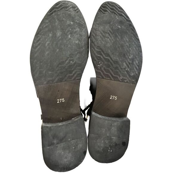 HUN Fashion Slip‎ On Gold Cap Toe Embroidered Shoe Sz 10.5 - Picture 6 of 8